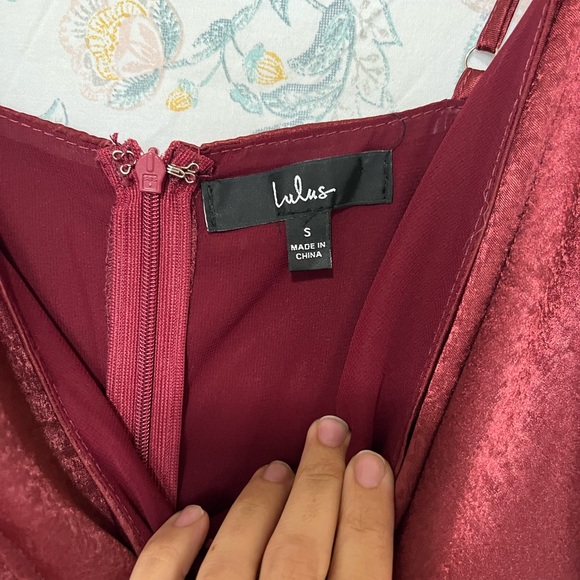 Lulus Constantine Burgundy Satin Maxi Dress - Picture 5 of 9